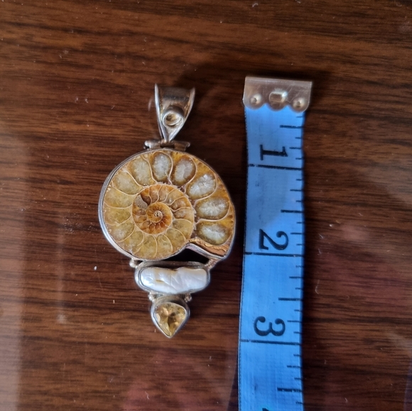 PENDANT Rare Mother of Pearl Shell PURE SILVER JEWELRY - Picture 5 of 5